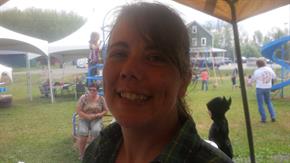 Marie making Burgers at Willow River Daze 2015